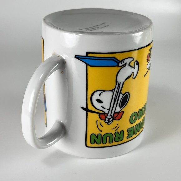 Vtg Peanuts Snoopy Coffee Cup Mug Multicolor Home Run Hero Baseball Ceramic - Picture 8 of 11